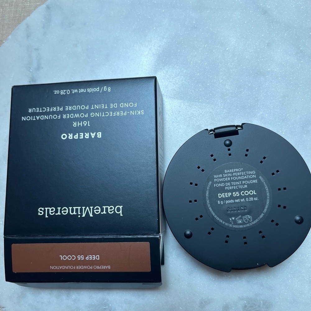 New bareMinerals DEEP 55 COOL Barepro 16HR Skin-Perfecting Powder Foundation